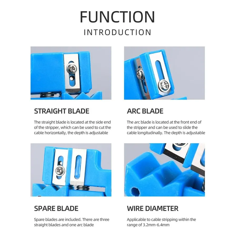 Стриппер Cruiser 45-163 Fiber Optic & Coaxial Cable Stripper Tool (Blue, Alloy S — фото лота 2