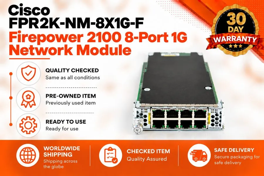 Межсетевой экран Cisco FPR2K-NM-8X1G-F Firepower 2100 8-Port 1G Copper FTW Netwo — фото лота 1