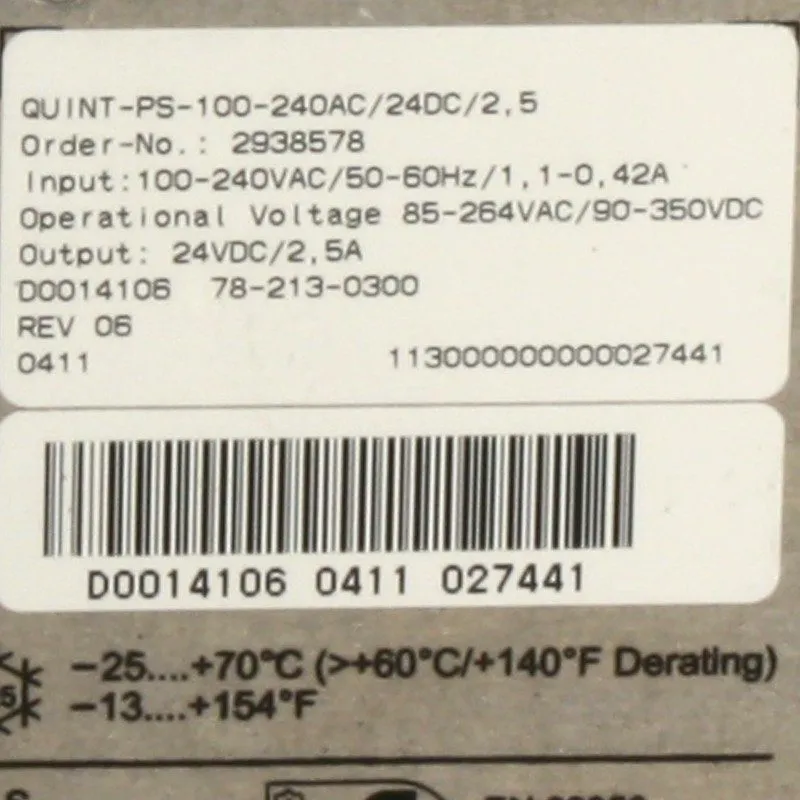 Блок питания Phoenix Power Supply QUINT-PS-100-240AC/24DC/2.5 2938578 OK
