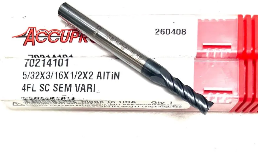 Режущий инструмент Accupro 5/32" 4FL Square End Mill Solid Carbide AlTiN 7021410