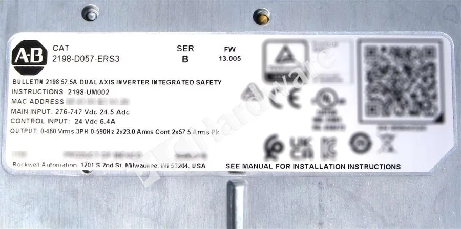 Сервопривод 2198-D057-ERS3 Allen-Bradley Kinetix 5700 Dual Axis Servo Drive
