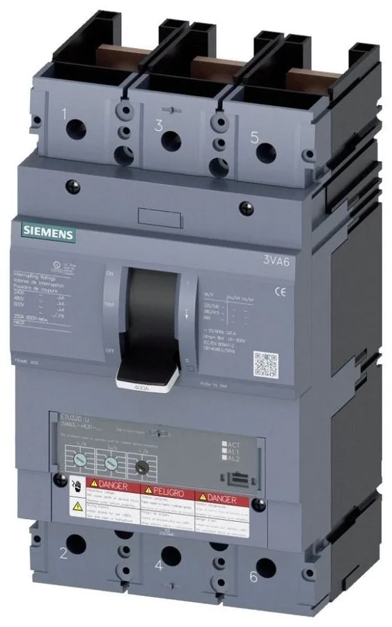 Автоматический выключатель 3VA6340-7HL31-0AA0 Siemens 400A 600V 3-Pole 3VA6 Mold