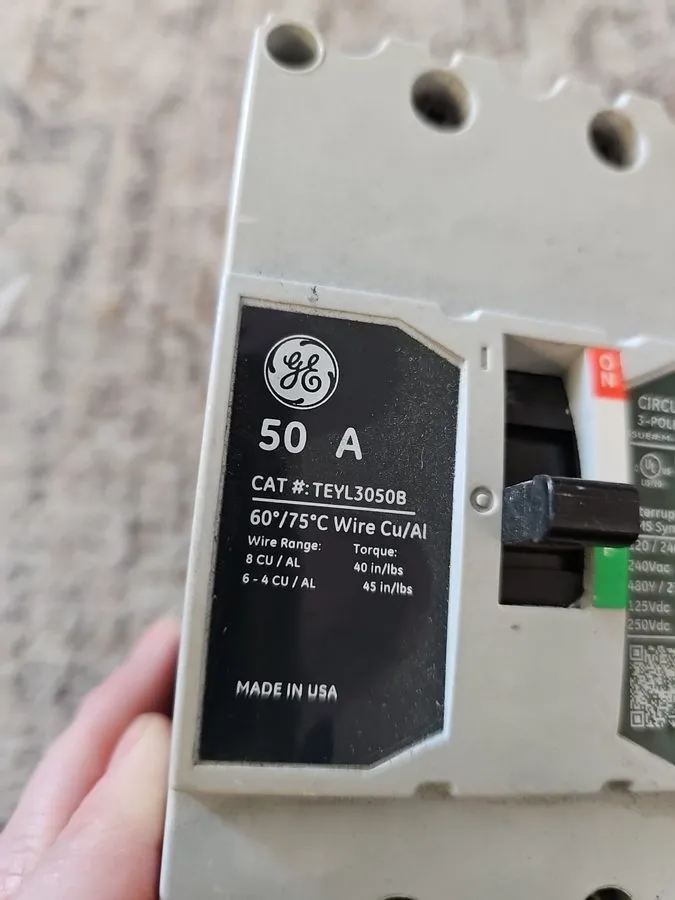 Автоматический выключатель ABB TEYL3050B Industrial 3-Pole 480V AC 50A Circuit B — фото лота 2