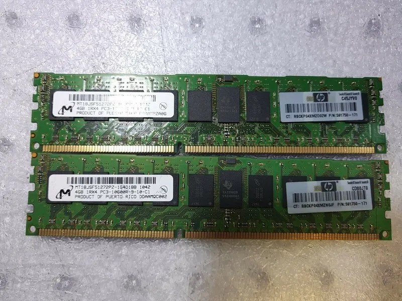 Модуль памяти Micron 4Gb PC3-10600R ECC MT18JSF51272PZ-1G4D1BB DDR3-1333MHz — фото лота 1