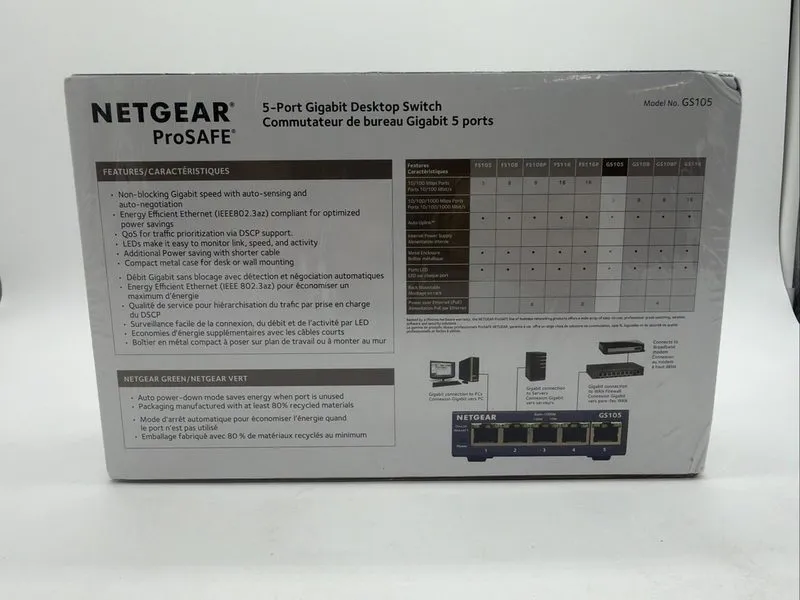 Коммутатор NETGEAR ProSafe GS105 Desktop Switch 5-Port Gigabit GS105NA — фото лота 3