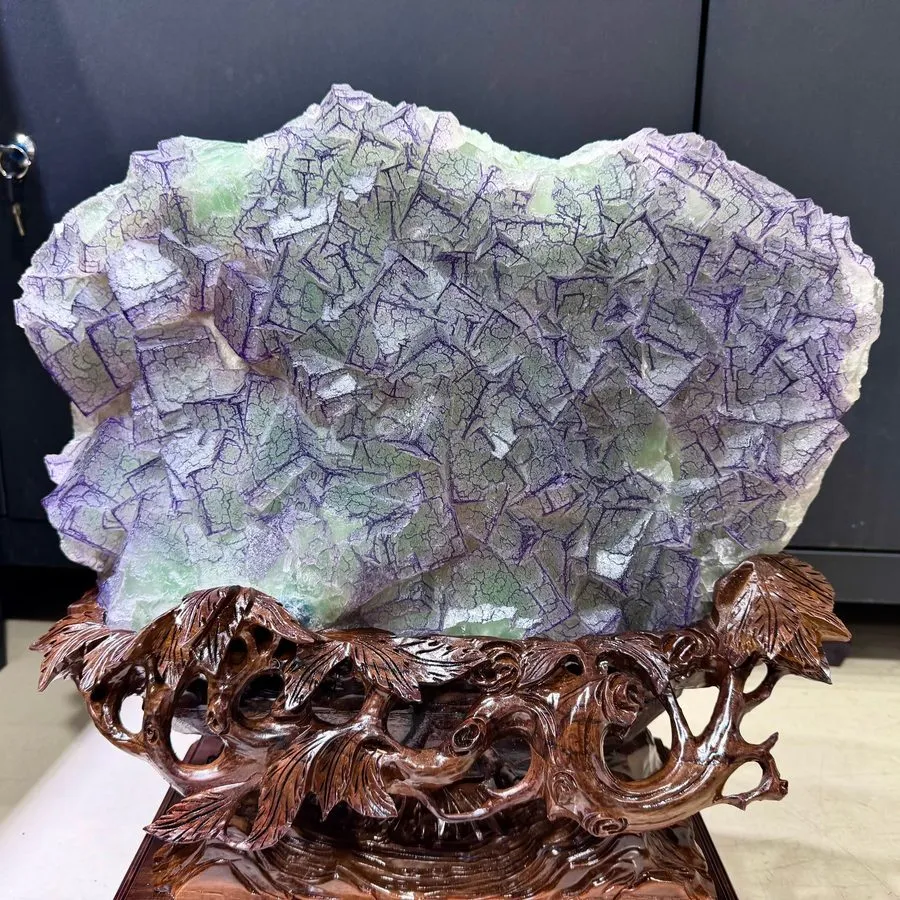 Лабораторный прибор 60.8LB Natural cube purple green fluorite Quartz Crystal Min
