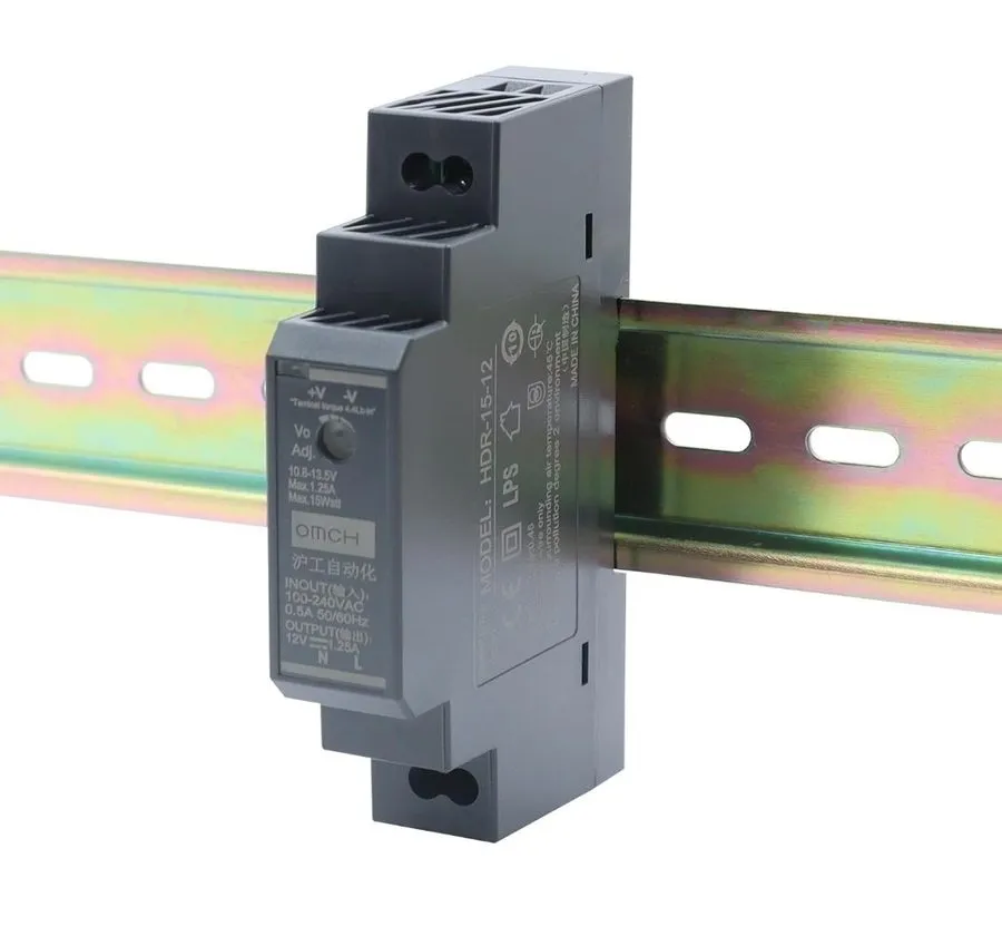 Блок питания Mean Well HDR-15-12 Power Supply 15W 12V 1.25A DIN Rail Olympian LE — фото лота 1