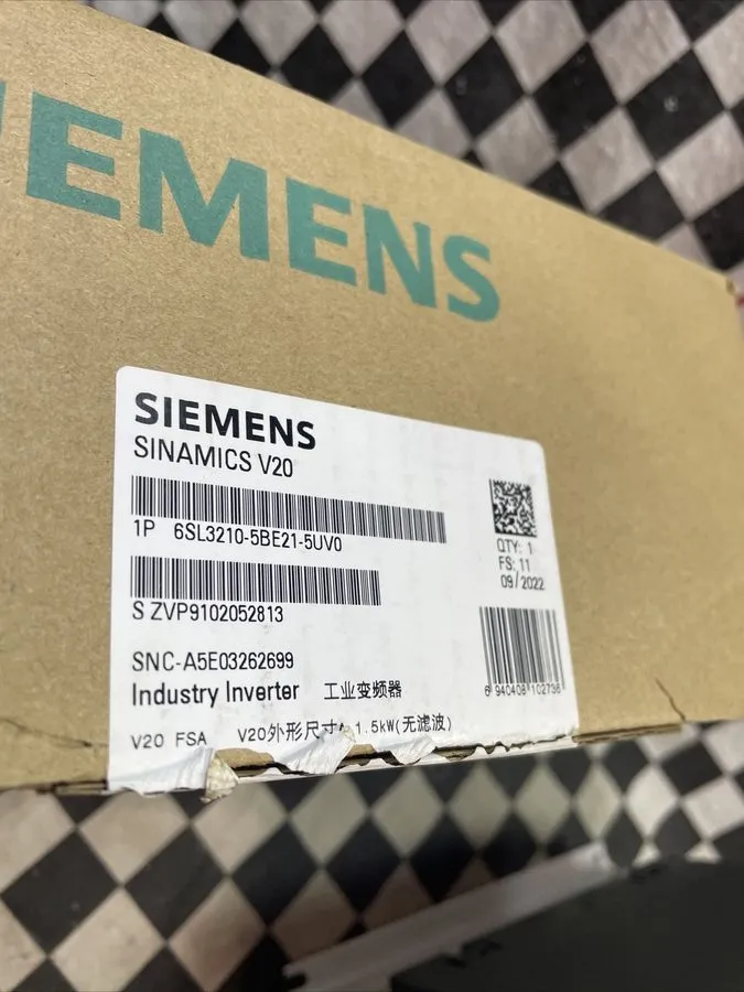 Частотный преобразователь Siemens 6SL3210-5BE21-5UV0 SINAMICS V20 1.5kW VFD Freq