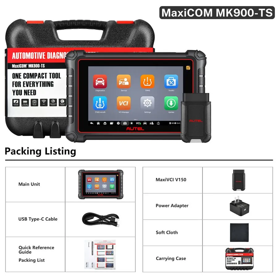 Диагностический сканер Autel MaxiCOM MK900-TS TPMS Scanner 2026 Bidirectional To — фото лота 1
