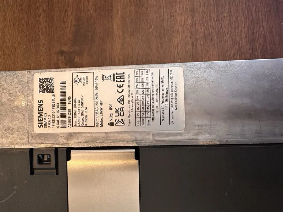 Частотный преобразователь Siemens SINAMICS 6SL3320-1PB21-4AU0 30kW 44HP Drive Mo — фото лота 1