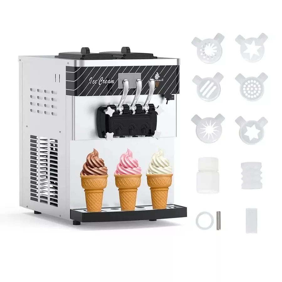 Дисплей Commercial Soft Serve Ice Cream Machine 22-30L/H 3-Flavor 7in LCD 2x6L H