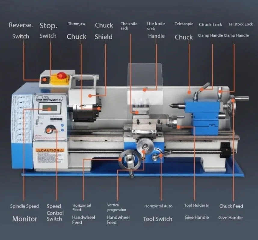 Оборудование ЧПУ Mini Lathe Small Machine Tool DIY Mini Lathe Tutorial Bench-top — фото лота 2