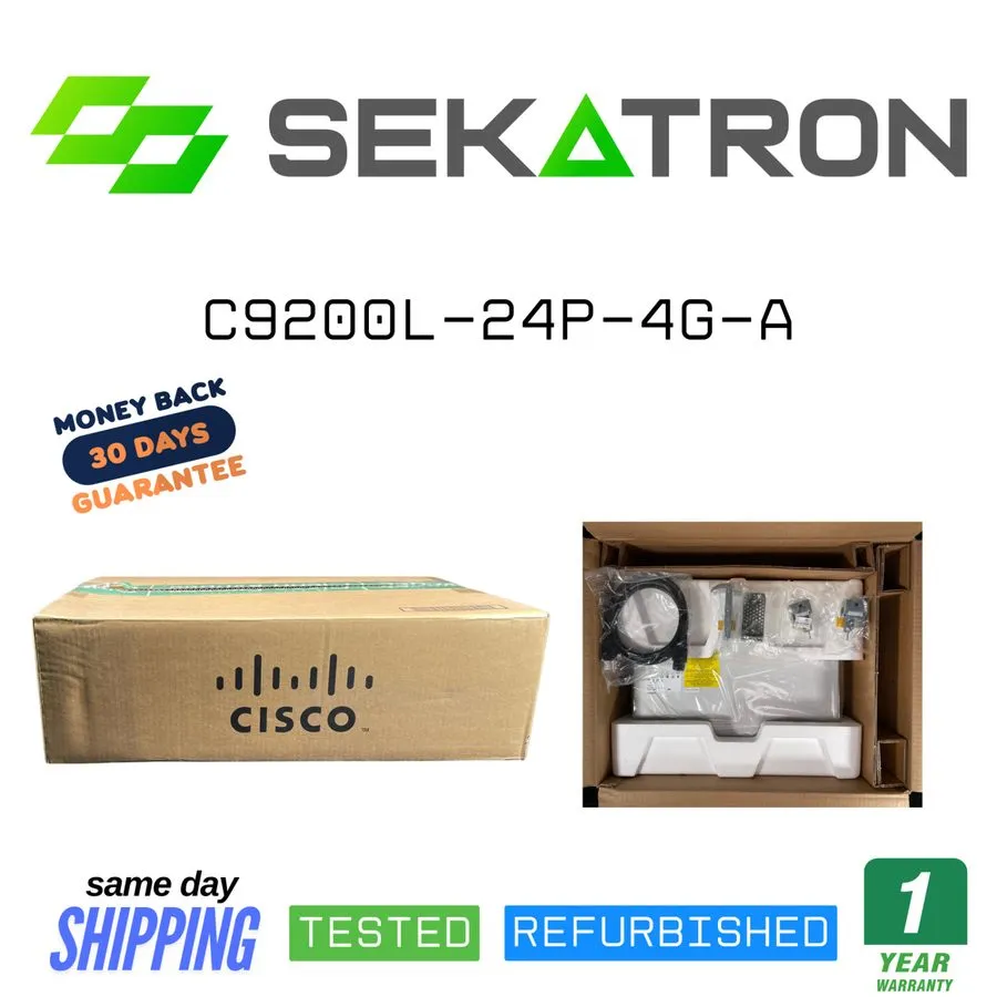 Коммутатор C9200L-24P-4G-A Cisco 9200L 24-port PoE+ 370W, 4 x 1G, Network Advant