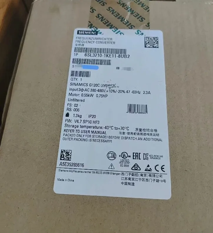 Частотный преобразователь SIEMENS 6SL3210-1KE11-8UB2 SINAMICS G120C RATED P0WER