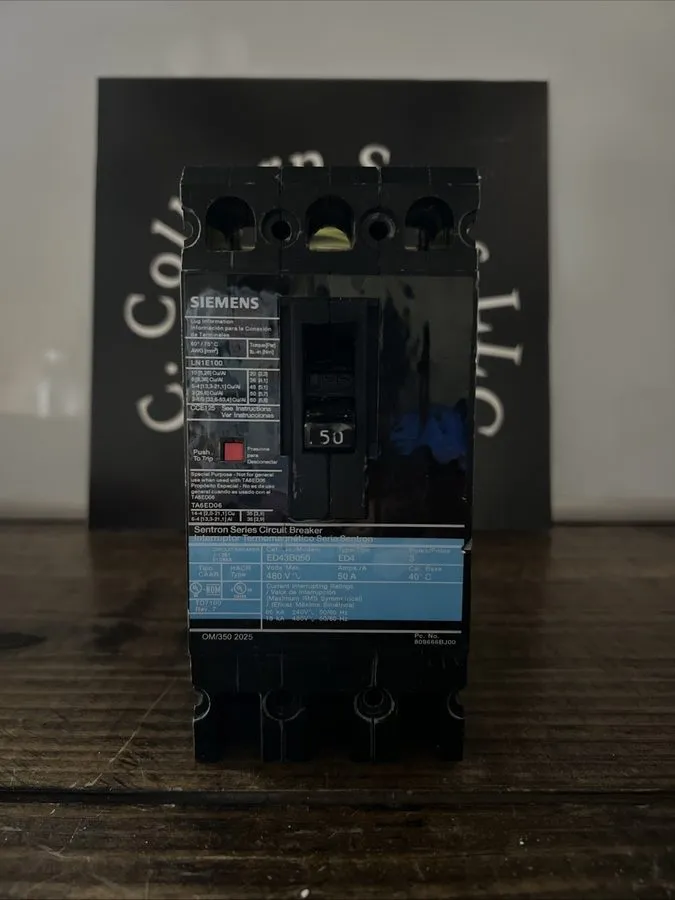 Автоматический выключатель Siemens ED43B050 Sentron Series Circuit Breaker 50A 3 — фото лота 1