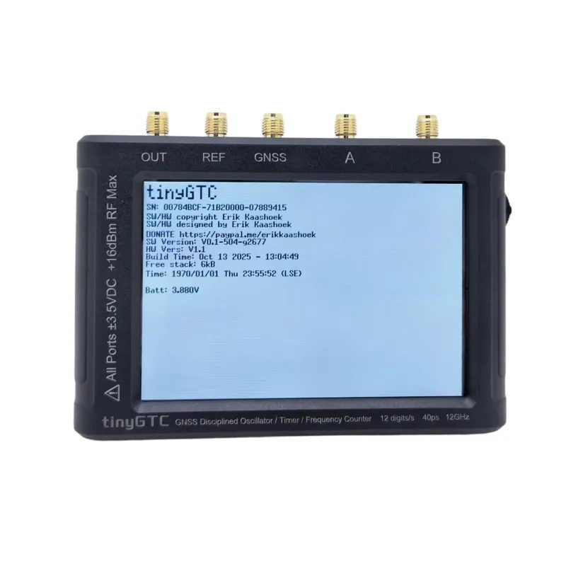 Тестер TINYGTC ZC407 0.1Hz-7G 12Bit Frequency Counter w/GNSS Disciplined Oscilla — фото лота 1