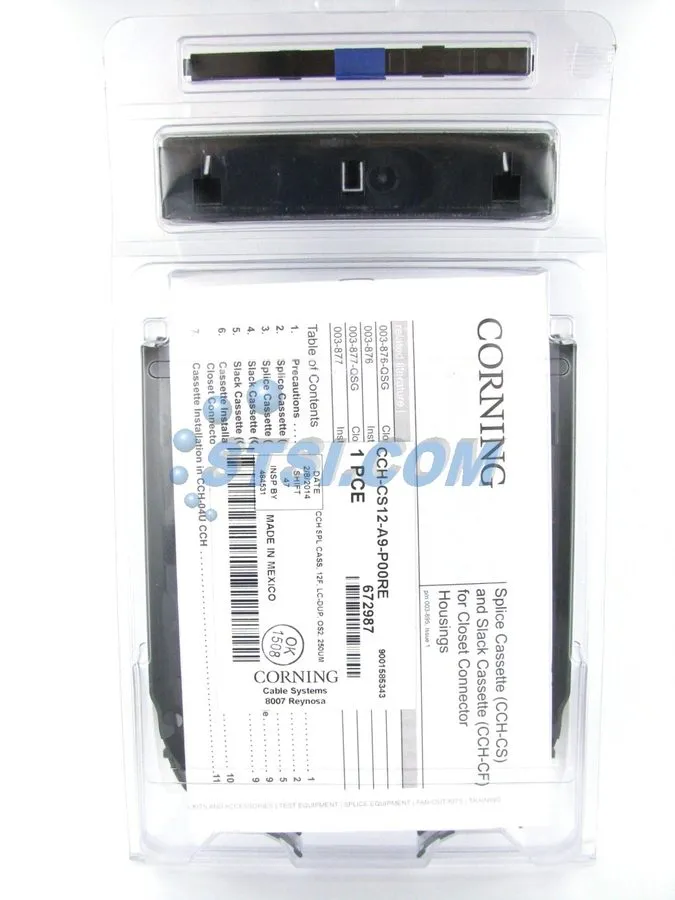Оптическая кассета Corning CCH-CS12-A9-P00RE Pigtail Splice Cassette 12 F, LC Du