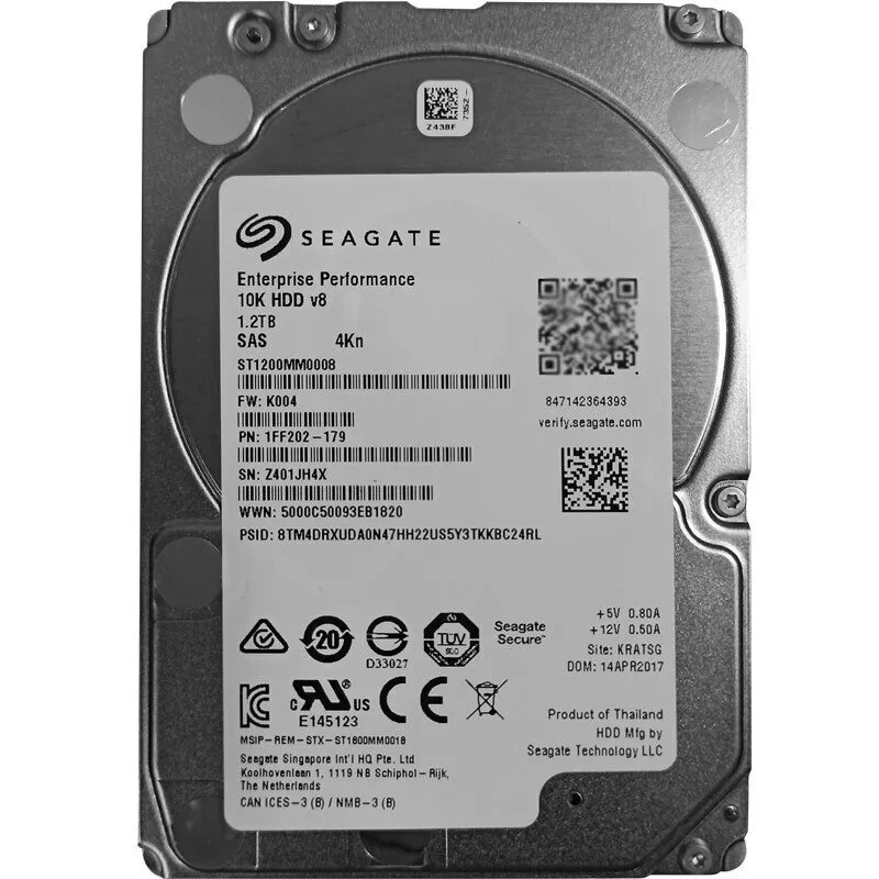 Сервер Seagate ST1200MM0008 1.2TB 2.5” 10K 12G 12Gbps SAS Server 4KN Hard Drive