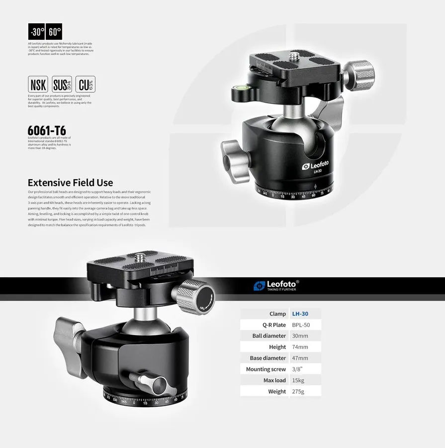 Оборудование видеонаблюдения Leofoto LS-223CEX X Verison Table/Ground Mini Tripo