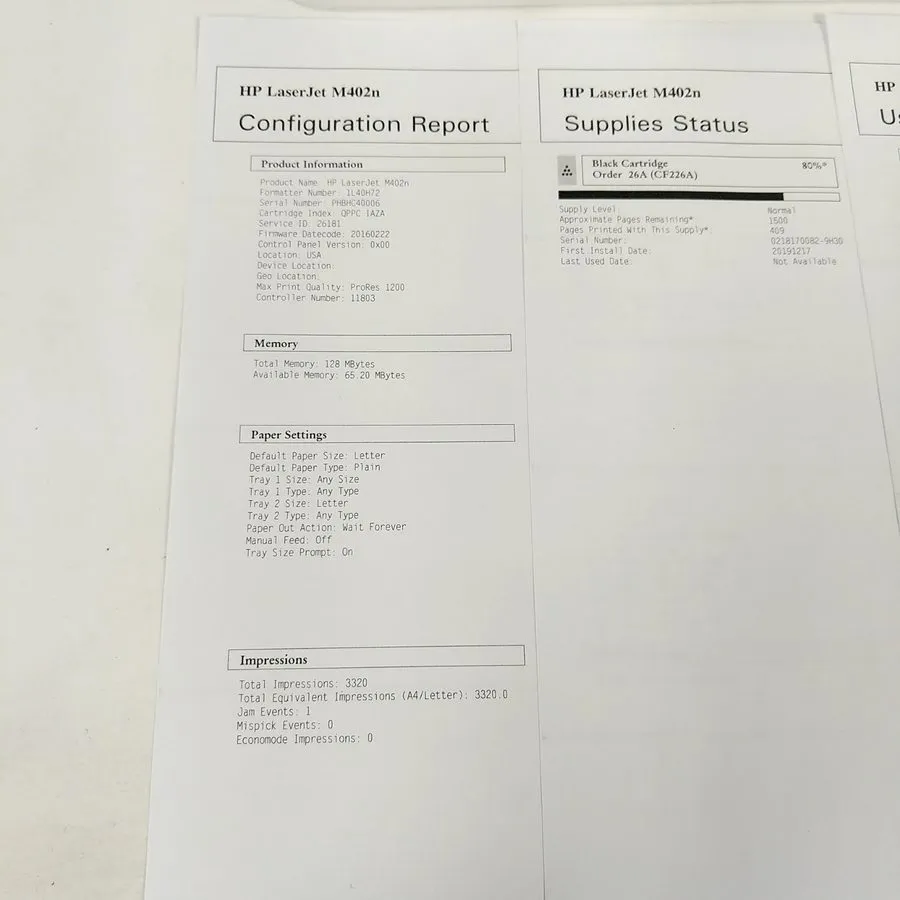 Лазерный принтер HP LaserJet Pro M402N Monochrome Laser Printer Works great w/To