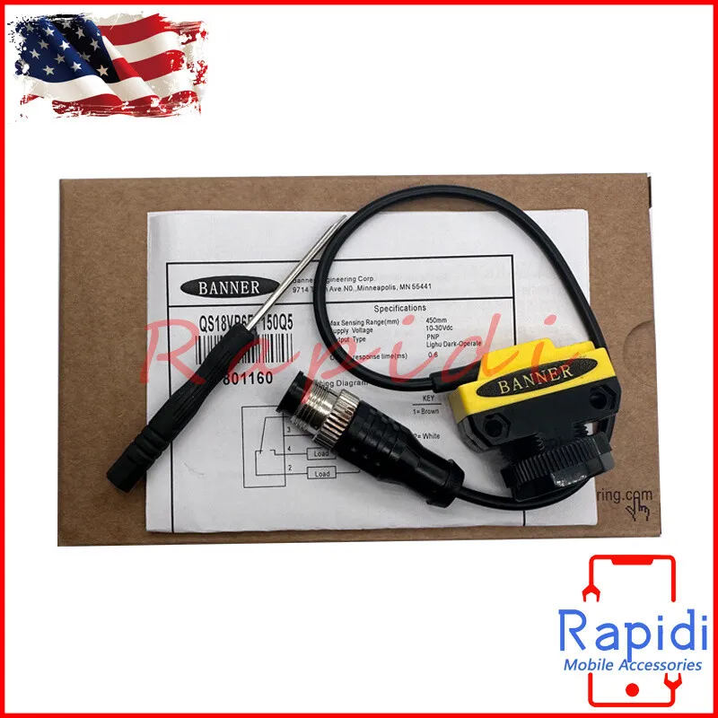 Фотоэлектрический датчик BANNER ENGINEERING QS18VP6FF150Q5 Photoelectric Sensor,
