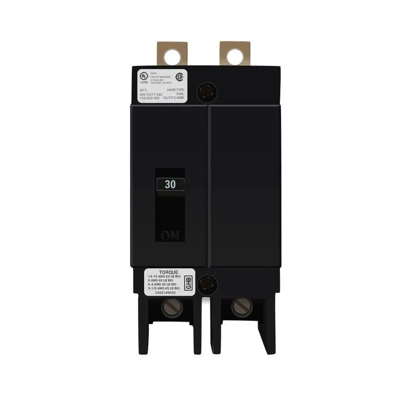 Автоматический выключатель Westinghouse GHB2030 2 Pole 30 Amp 277/480V Bolt on C
