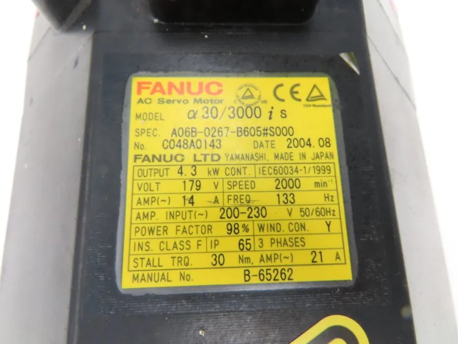 Серводвигатель Fanuc AC Servo Motor 5kw 5000 RPM 126V Encoder A860-2014-T301