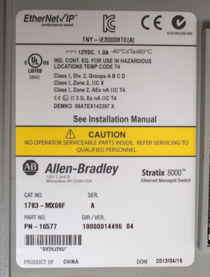 Коммутатор Allen-Bradley 1783-MX08F Ser A Stratix 8000 EtherNet Managed Switch