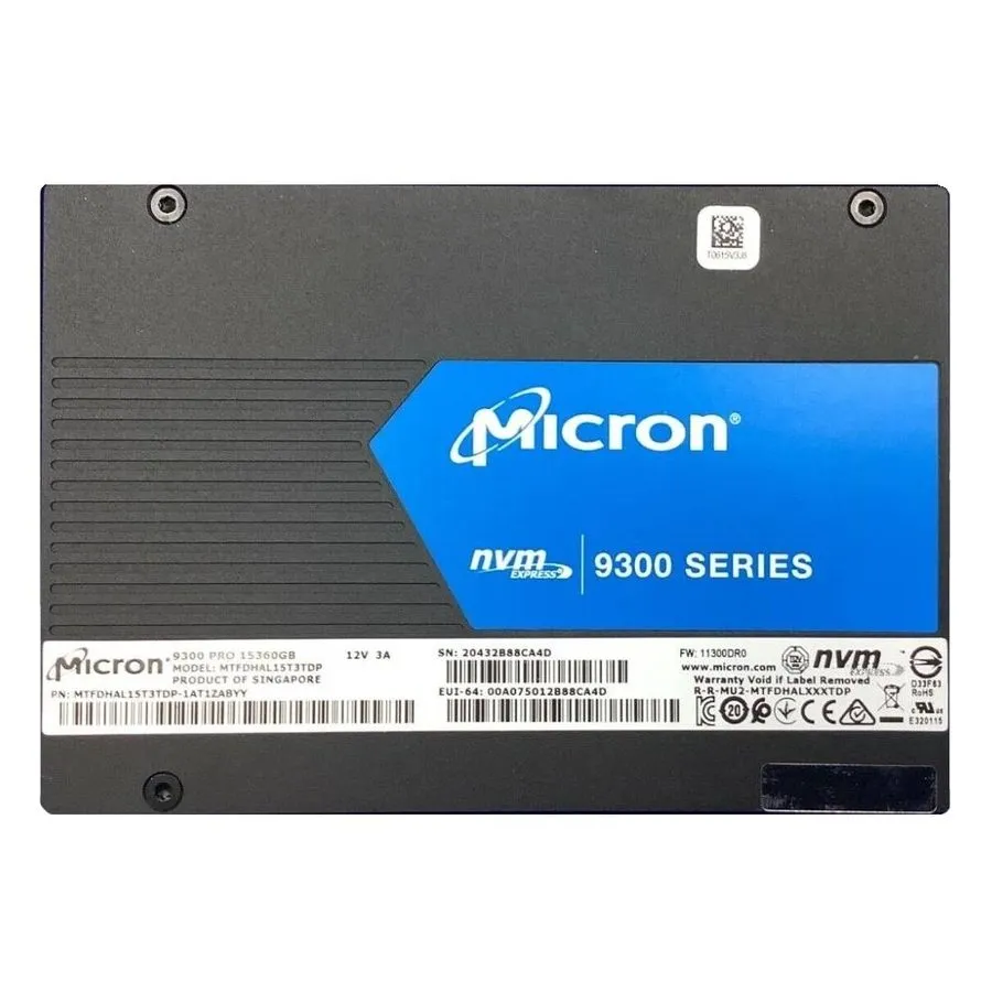 SSD-накопитель Micron 9300 PRO Series 15.36TB SSD 2.5" U.2 PCIe NVME MTFDHAL15T3