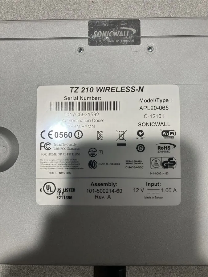 Межсетевой экран SonicWall TZ 210 Wireless-N APL20-065 WLAN Network Security Fir — фото лота 2