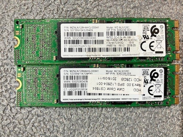 SSD-накопитель Samsung PM871b 128GB M.2 2280 SATA SSD MZ-NLN128C WIPED/ BUNDLE