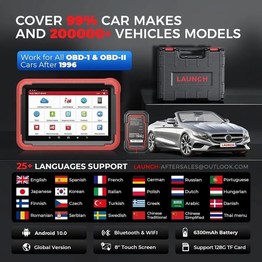 Диагностический сканер LAUNCH X431 PAD V VII X-PROG3 IMMO PLUS Diagnostic Tool K — фото лота 1