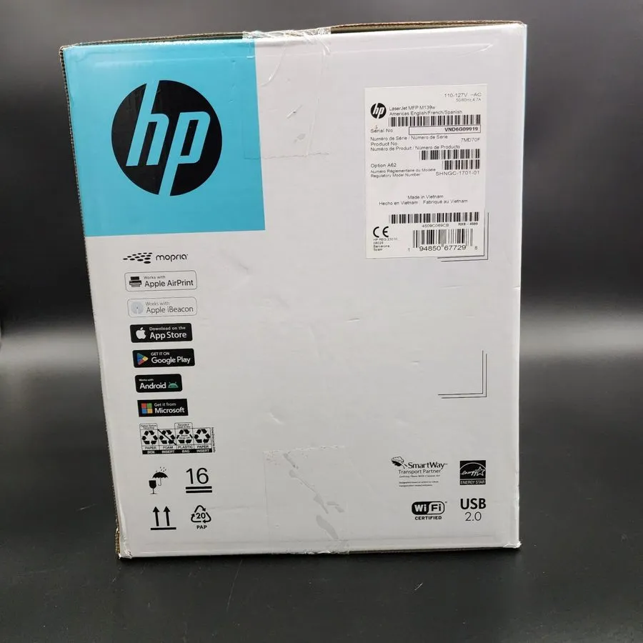 Лазерный принтер HP LaserJet MFP M139w Wireless All-in-One Black-and-White Laser