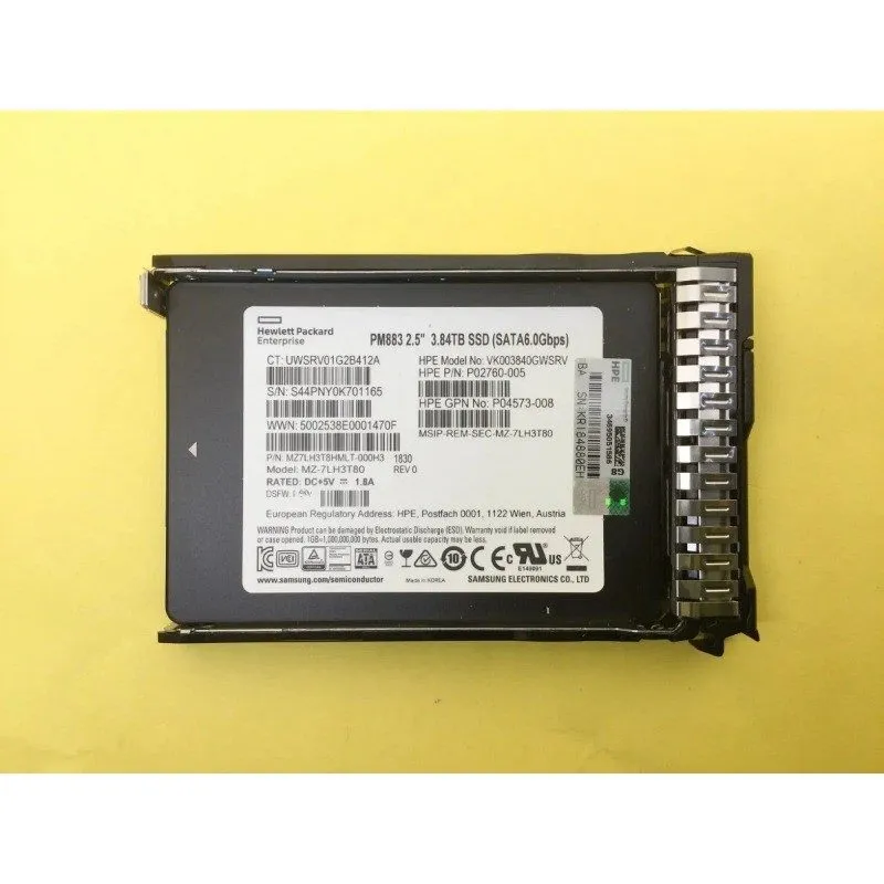 Сервер HPE/Samsung 2.5" 3.84TB SATA 6G G10 Server SSD Replace 868830-B21 868932- — фото лота 1