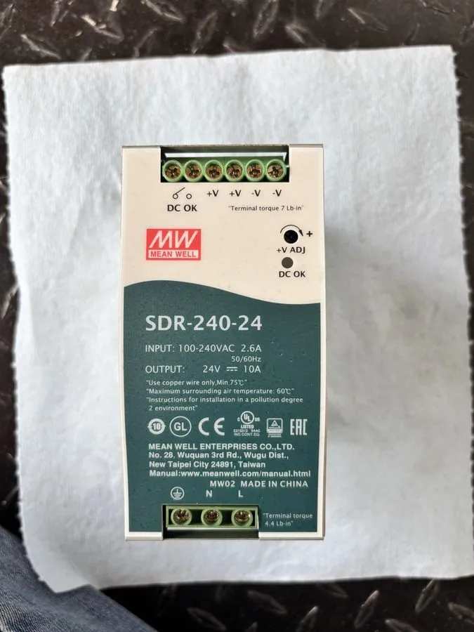 Блок питания MEAN WELL SDR-240-24 AC to DC DIN-Rail Power Supply 240W 24VDC 10A — фото лота 2