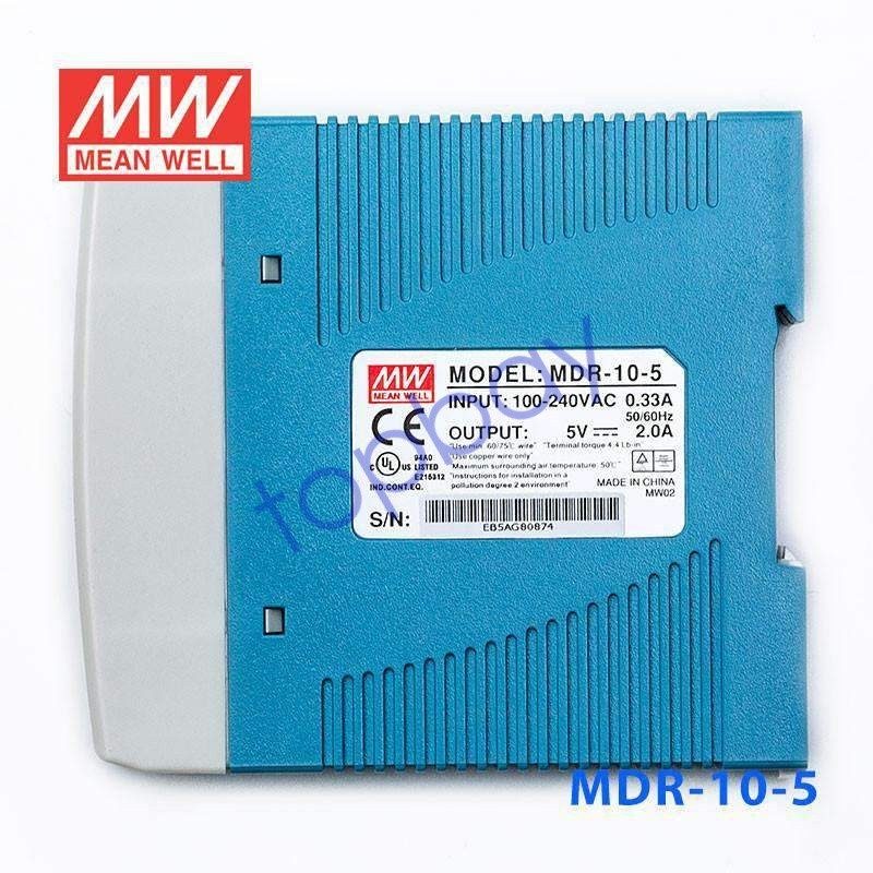 Блок питания Mean Well MDR-10-5 DIN Rail Power Supply 10W 5V 2A 100-240VAC AC-DC