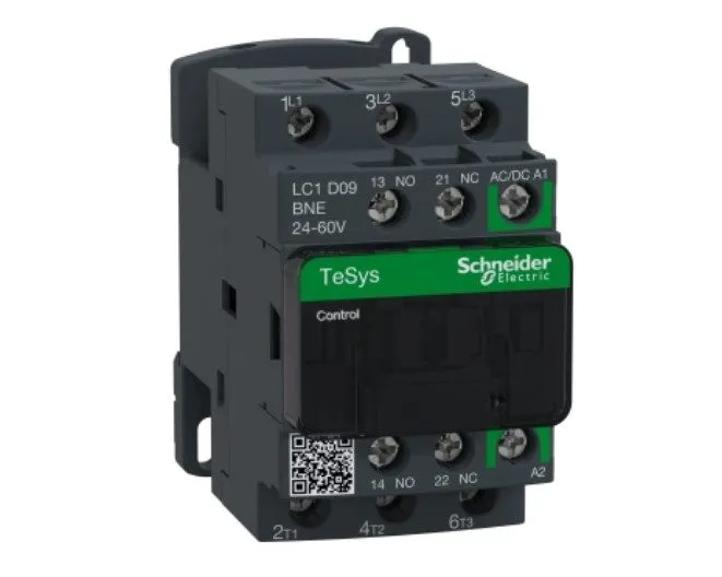 Контактор LC1D09BNE IEC Contactor, TeSys Deca Green, Nonreversing, 9A, 5HP at 48