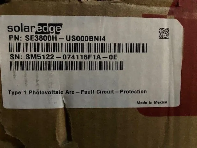 Инвертор SolarEdge Single Phase 3800W Inverter SE3800H-US000BNI4