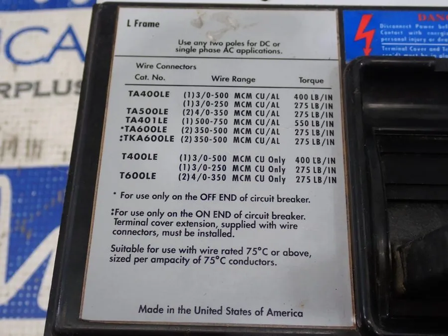 Автоматический выключатель Eaton Cutler Hammer LSB360400E 400 Amp 3 Pole 35kA@48