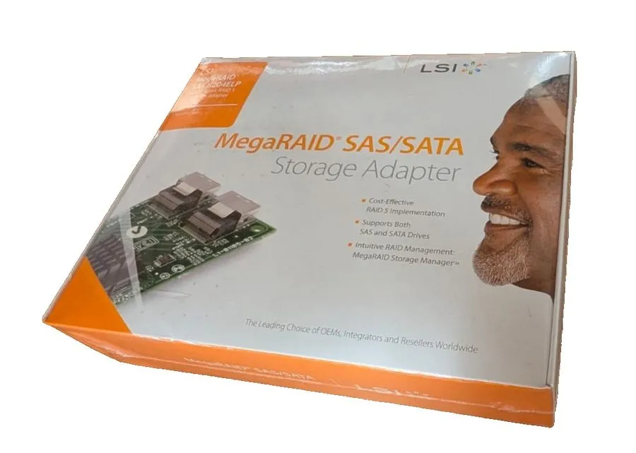 Контроллер 5x LSI Logic MegaRAID SAS 8204ELP 3Gb/s PCIe RAID Controller Card — фото лота 1
