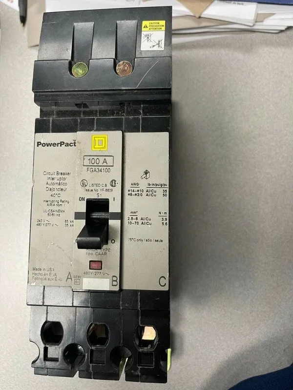 Автоматический выключатель Square D Powerpact FGA34100 I-Line Circuit Breaker 10