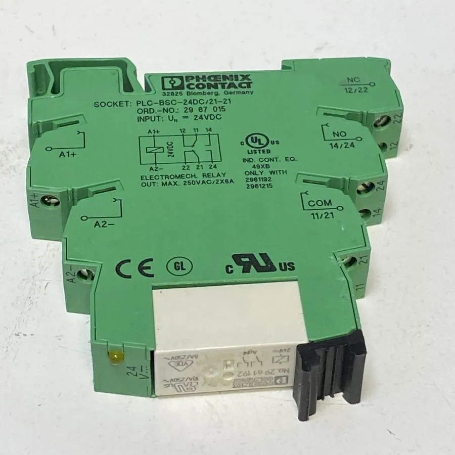 Колодка реле X Phoenix contact plc-bsc-24dc/21-21 Relay Socket 2961192 250VAC/6A — фото лота 1