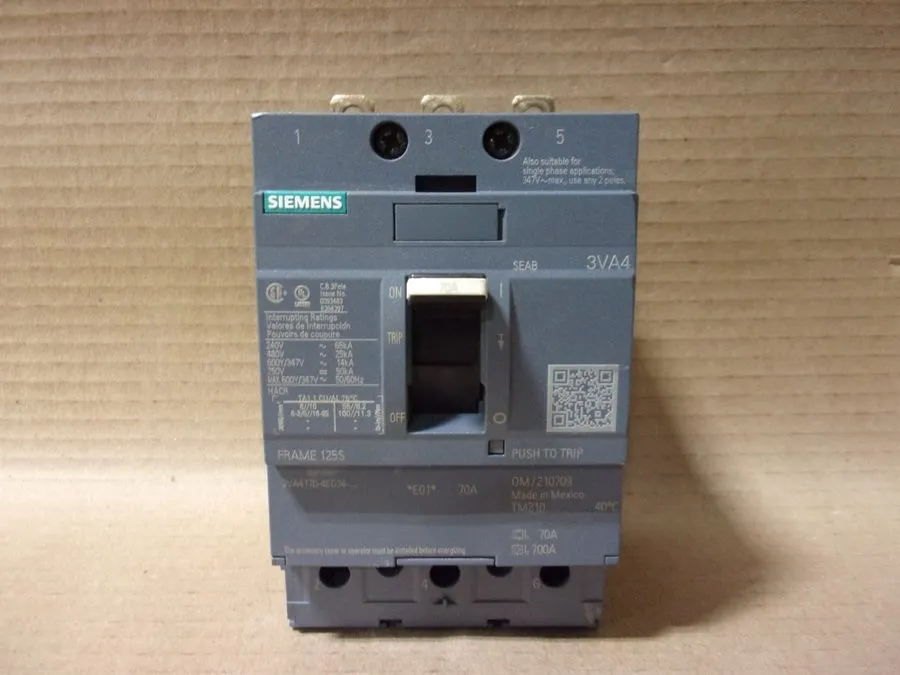 Автоматический выключатель Siemens 3VA4170-4ED34-0AA0 Circuit Breaker 3P/70A /48