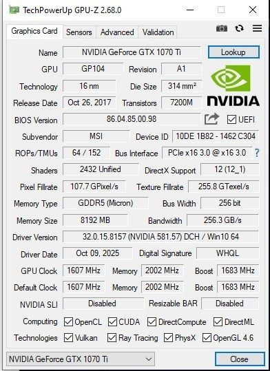 Фото лота GTX1070TI от продавца №41551