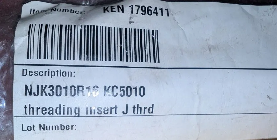 Режущий инструмент Lot 5 Kennametal NJK3010R16 KC5010 Top Notch Threading Carbid