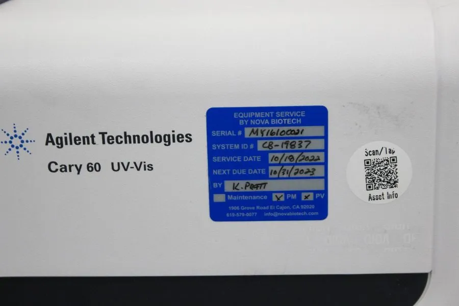 Спектрофотометр Agilent Technologies Cary 60 G6860A UV-Vis Spectrophotometer and