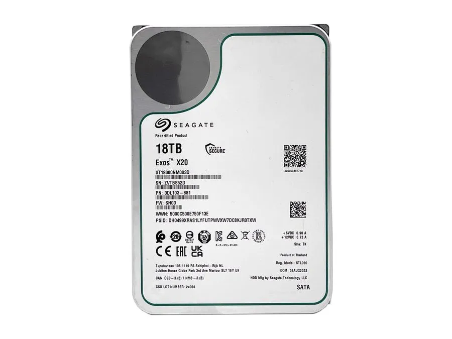 Жёсткий диск Seagate Exos X20 ST18000NM003D 18TB SATA 6Gb/s 7200 3.5" Enterprise — фото лота 2