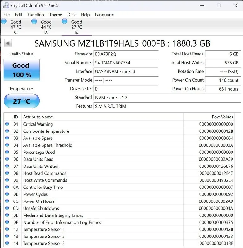 SSD-накопитель Samsung PM983 1.92TB NVMe PCIe M.2 MZ1LB1T9HALS SSD MZ-1LB1T90 Br — фото лота 2