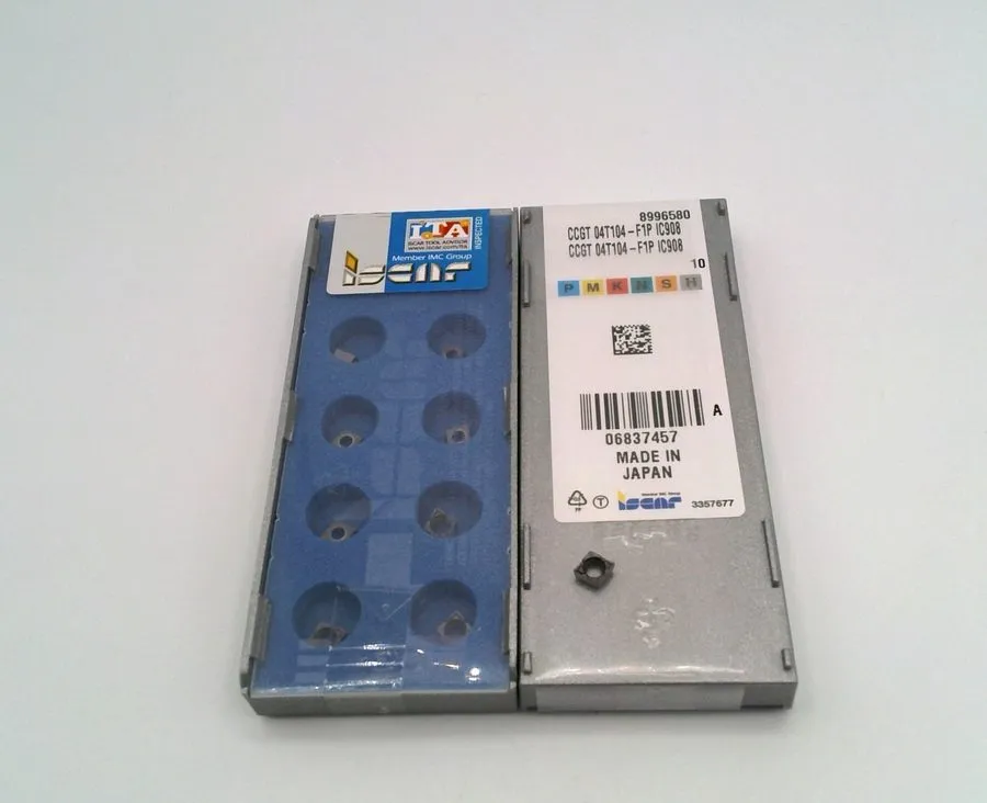 Режущий инструмент Iscar CCGT 04T104-F1P IC908 0.172" (4.37mm) Positive Carbide  — фото лота 1