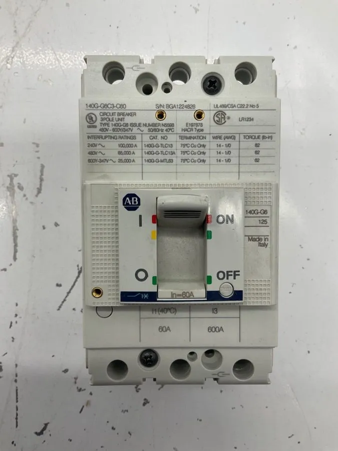 Автоматический выключатель ALLEN BRADLEY 140G-G6C3-C60 Circuit Breaker 3P 60A 48